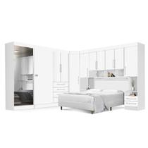 Dormitório Completo Georgia JA Branco Para Cama Box 1,38M Casal - J & A