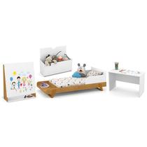 Dormitório Completo Infantil Gold 4 Portas, Cômoda com Porta e Berço Multifuncional BKids - Matic Móveis