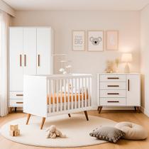 Dormitório de Bebê Completo Qencanto com Berço, Cômoda e Roupeiro Branco para criança Black Friday Dormitório de Bebê Completo Qencanto com Berço, Cômoda e Roupeiro Branco para criança Black Friday