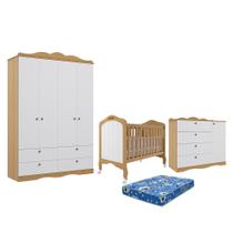 Dormitório Encanto Guarda-Roupa, Cômoda e Berço Harmonia com Colchão Physical - Permóbili Baby Dormitório Encanto Guarda-Roupa, Cômoda e Berço Harmonia com Colchão Physical - Permóbili Baby