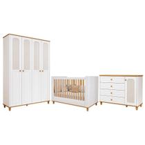 Dormitório Infantil Alfajor Guarda Roupa, Cômoda 1 Porta e Berço - Permóbili Baby
