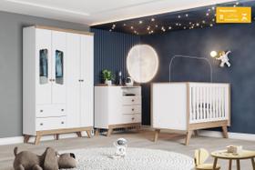 Dormitório Infantil Confete Branco/Jequitibá - Henn Dormitório Infantil Confete Branco/Jequitibá - Henn