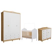 Dormitório Infantil Elô Guarda Roupa, Cômoda e Berço - Móveis Peroba Dormitório Infantil Elô Guarda Roupa, Cômoda e Berço - Móveis Peroba