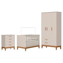 Dormitório Infantil Flip Guarda Roupa 3 Portas, Cômoda 4 Gavetas e Berço - Reller Móveis