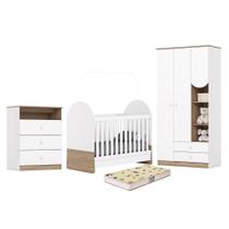 Dormitório Infantil Magia Guarda Roupa, Cômoda e Berço com Colchão Supreme - Móveis Henn Dormitório Infantil Magia Guarda Roupa, Cômoda e Berço com Colchão Supreme - Móveis Henn