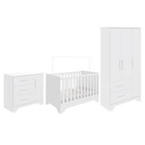 Dormitório Infantil Popy Retrô Plus Guarda Roupa, Cômoda e Berço - Móveis Peroba