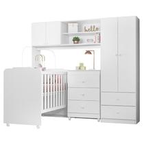 Dormitório Infantil Sophia Conjugado, Cômoda e Berço Branco - Peternella Móveis