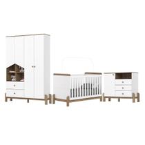 Dormitório Infantil Ternura Guarda Roupa, Cômoda e Berço - Móveis Henn