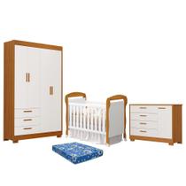 Dormitório Infantil Zaki Guarda Roupa, Cômoda e Berço Danny com Colchão Baby Physical - Reller Móveis Dormitório Infantil Zaki Guarda Roupa, Cômoda e Berço Danny com Colchão Baby Physical - Reller Móveis