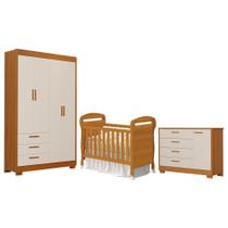 Dormitório Infantil Zaki Guarda Roupa, Cômoda e Berço Mini Cama Danny - Reller Móveis
