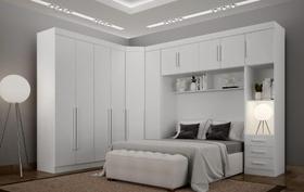 Dormitório Modulado Casal Orion 100% MDF Branco - Leifer