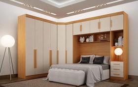 Dormitório Modulado Casal Orion 100% MDF Cin/Off - Leifer Dormitório Modulado Casal Orion 100% MDF Cin/Off - Leifer