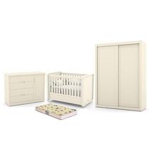 Dormitório Tutto New 2 Portas, Cômoda 1 Porta, Berço com Colchão D18 - Matic Móveis Dormitório Tutto New 2 Portas, Cômoda 1 Porta, Berço com Colchão D18 - Matic Móveis