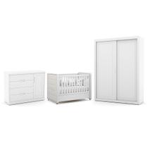 Dormitório Tutto New 2 Portas, Cômoda 1 Porta e Berço com Capitonê - Matic Móveis