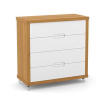 Dormitório Tutto New 2 Portas, Cômoda 4 Gavetas e Berço Branco Soft/Freijó - Matic Móveis