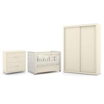 Dormitório Tutto New 2 Portas, Cômoda 4 Gavetas e Berço com Capitonê - Matic Móveis