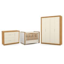 Dormitório Tutto New 4 Portas, Cômoda 1 Porta e Berço com Capitonê - Matic Móveis Dormitório Tutto New 4 Portas, Cômoda 1 Porta e Berço com Capitonê - Matic Móveis