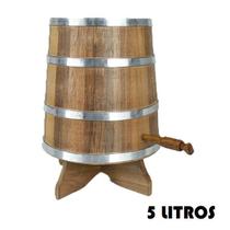 Dorna de Madeira Carvalho Natural - Aro Inox - 5 Litros Dorna de Madeira Carvalho Natural - Aro Inox - 5 Litros
