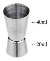 Dosador Bebidas Duplo 40ml 20ml Inox Bartender Gin Vodka Dosador Bebidas Duplo 40ml 20ml Inox Bartender Gin Vodka