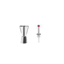 Dosador Bico e Copo Medidor Duplo 50ml 25ml Inox Bar Drinks