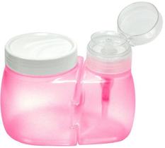 Dosador de Acetona com Porta Algodão Rosa - Santa Clara