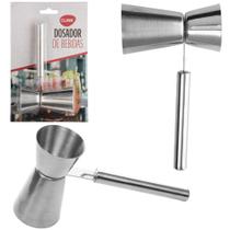 dosador de bebida / copo shot duplo de inox com cabo 50/25ml - CLINK