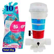 Dosador de Cloro Automático 2kg Sodramar + 10 Pastilhas de Cloro Montreal Refil (2Kg)