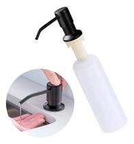 Dosador De Detergente Dispenser Para Cuba Inox Embutir Preto