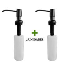 Dosador Dispenser de Detergente 2 Unidades Inox Preto Fosco Sabão Liquido e Sabonete Liquido Pia Cozinha - Westing