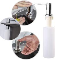 Dosador Dispenser de Embutir Inox/Abs 350ML Cor Cromada para Detergente ou Sabonete Líquido de Embutir em Bancada Pia - Franci