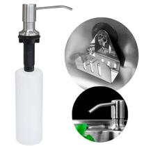 Dosador Dispenser Detergente Sabão Flvx + Porta Esponja Inox