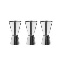 Dosador Duplo Copo de Inox Doses Drinks 50 e 25ml Kit 3un