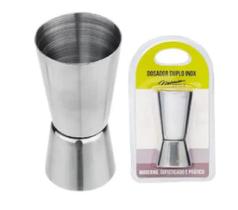Dosador Duplo Inox 25 e 50ml para Bebidas Drinks Mimo Style Dosador Duplo Inox 25 e 50ml para Bebidas Drinks Mimo Style