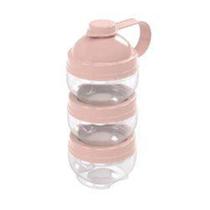 Dosador Leite Em Pó Gire E Trave 3 Potes 465 ML Rosa - Plasútil