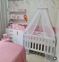 Dossel de Flores Rose + Mosquiteiro Voil