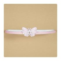 Dossel Dorsel de Parede Borboleta Jardins Perola Rosa MDF