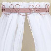 Dossel Largo De Parede Arabesco Para Quarto De Bebê - Rosa