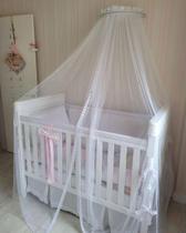 Dossel Perolas Branco e Mosquiteiro Tule Renda