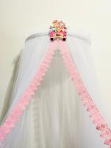 Dossel Safari Menina com tule mosquiteiro renda Rosa Dossel Safari Menina com tule mosquiteiro renda Rosa