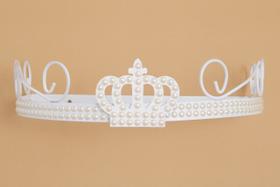 Dossel Suporte Berco Bebe Para Parede Enfeitado Coroa Branco
