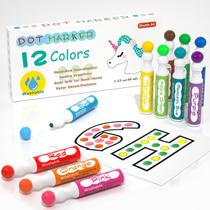 Dot Markers Shuttle Art 12 cores com livro de pontos 60 ml ou mais de 3 anos