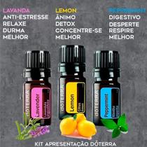 Doterra Kit Apresentação (03 itens) óleos essenciais Lavanda 5 ml + Lemon 5 ml + Peppermint 5ml . - JPA Brasil