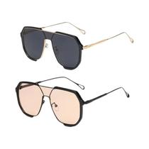 Double Beam Polygon Sunglasses, Frame grande, forma côncava, Europa e os Estados Unidos Moda