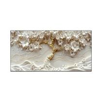 Dourado Branco Flor Árvore Pintura Em Tela Luz Luxo Arte Da Parede Sala De Estar Decoração Sem