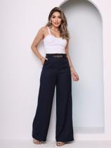 Doutoras Modas Calça de Linho Pantalona Anastácia Acompanha Cinto 0828