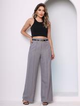 Doutoras Modas Calça de Linho Pantalona Anastácia Acompanha Cinto 0828