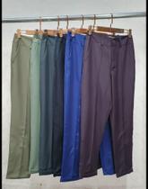 Doutoras Modas Calça Gabardine com Dobra na Barra Acompanha Cinto 8426