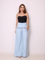Doutoras Modas- Calça Pantalona Feminina Com Cintura Transpassada Luis Twill 90101