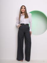 Doutoras Modas Calça Pantalona Linho Acompanha Cinto 10020