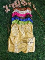Doutoras Modas Colete Metalizado Feminino Luxo Plus Size 186